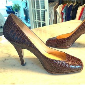 Cole Haan Nike Air heels, brown leather